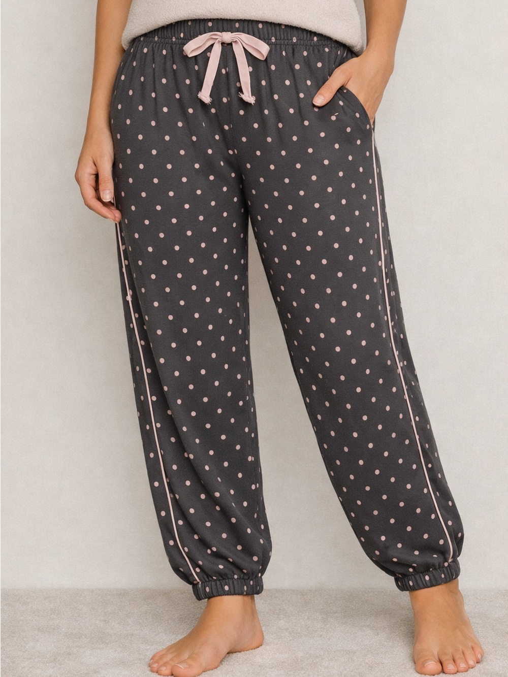 Victoria’s Secret Polka Dot Pajama Pants – Black/Pink, Size Small